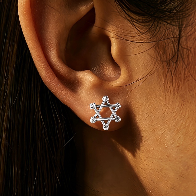 Women's Stylish Bone-Shaped Star Stud Earrings